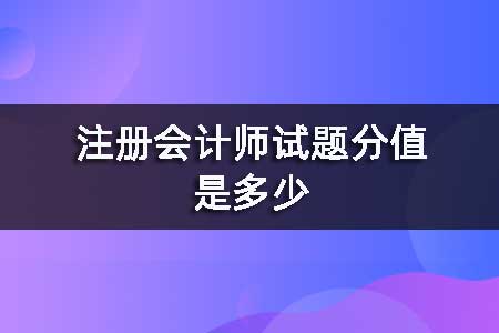 注册会计师试题分值是多少