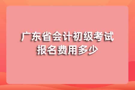 广东省会计初级考试报名费用多少？